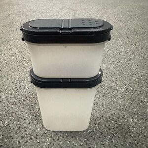 Tupperware Black and White spice Storage Containers